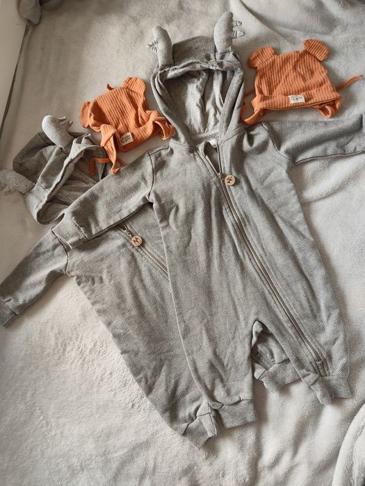 Dwa kombinezony przejściowe rozm. 68/74