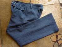 Eleganckie spodnie z prostymi nogawkami stalowe 36