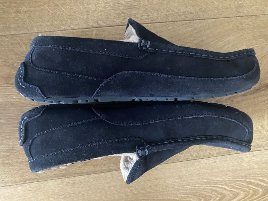 Ugg męskie buty mokasyny wkładka 29 cm wełna skóra zamszowa granatowe