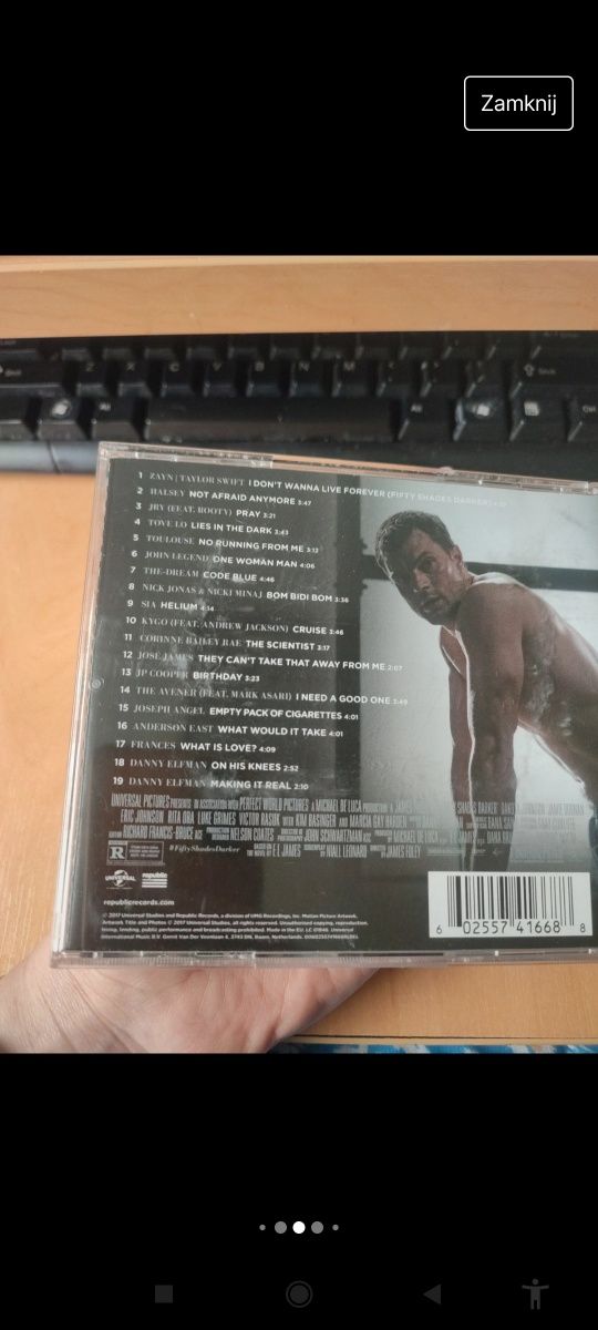 płyta CD soundtracku do filmu „Fifty Shades Darker”