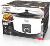 Wolnowar 5,8L garnek ceramiczny slow cooker 290W adler pojemny biały