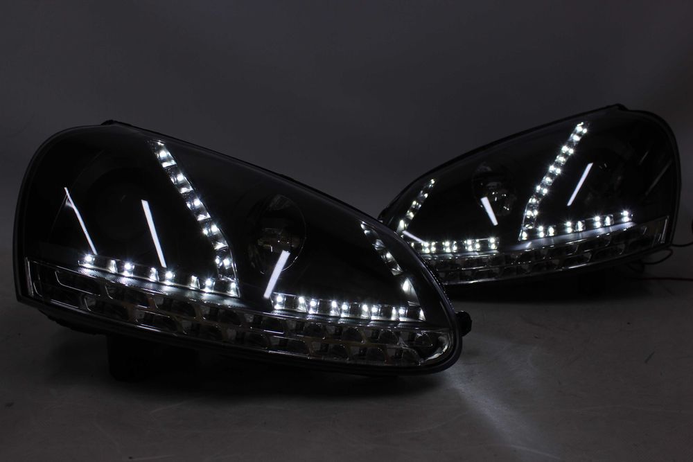 Lampy przednie przód VW GOLF 5 V 03-09 R32 GTI Dayline LED BLACK NOWE