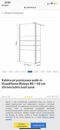 Kabina prysznicowa walk-in GoodHome Beloya 80 + 45 cm