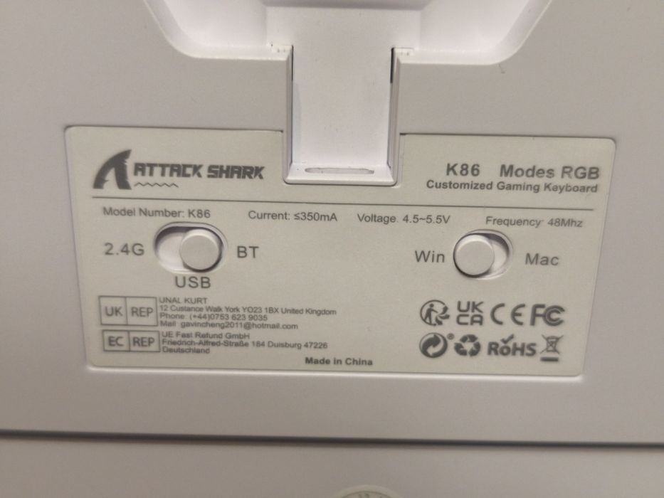 Attack Shark K86 - Bezprzewodowa Klawiatura Mechaniczna