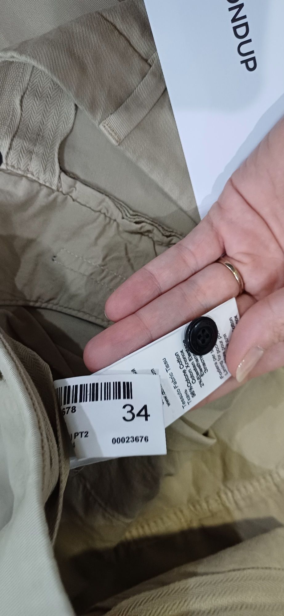 Spodnie męskie Dondup beżowe 34