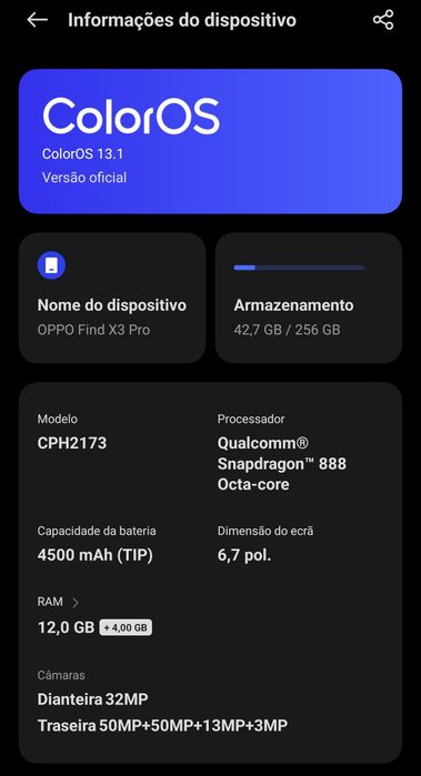 Oppo Find X3 Pro - 5G - 12GB - 256GB Preto - Como Novo