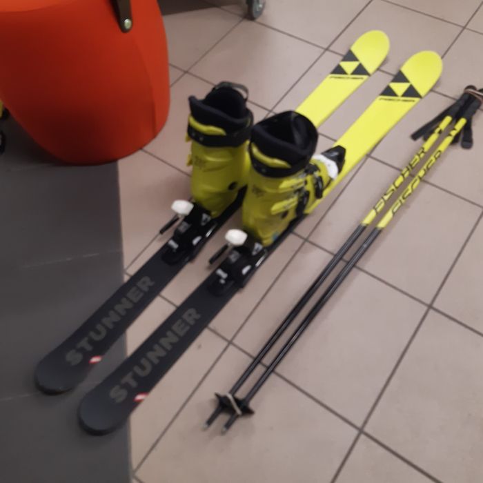 narty Fischer 130cm+buty Fischer 23.5cm