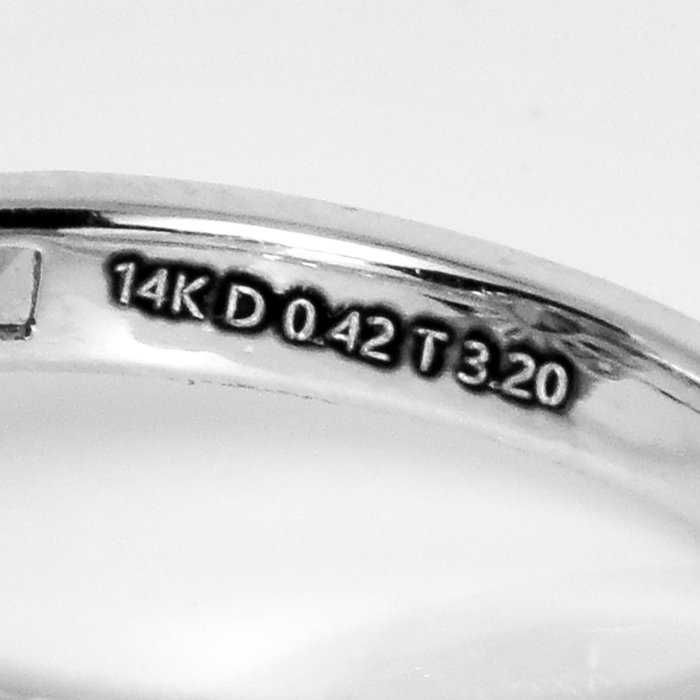 Tanzanit 3,20 ct + Diamenty | 14K Białe złoto Pierścionek zaręczynowy