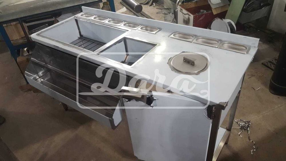 Нейтральне обладнання, меблі з нержавіючої сталі, столи, кухонні вани