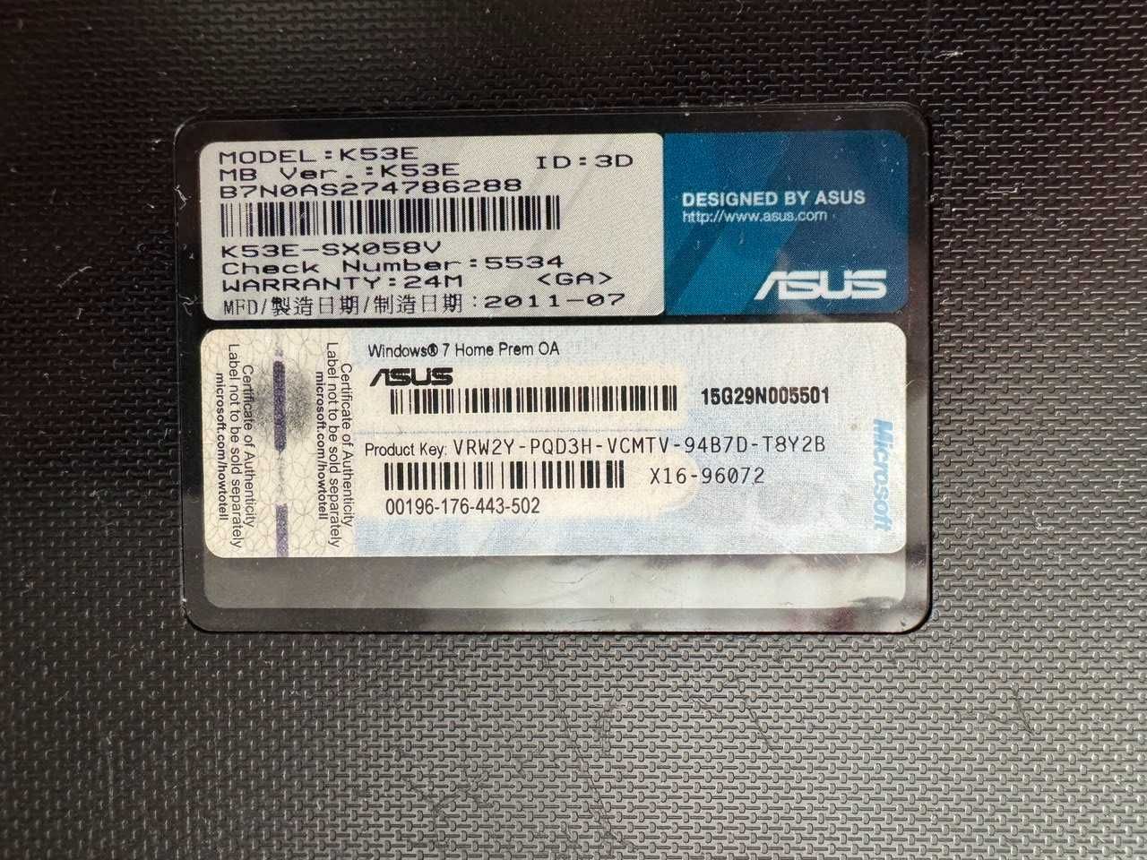 Ноутбук ASUS K53E