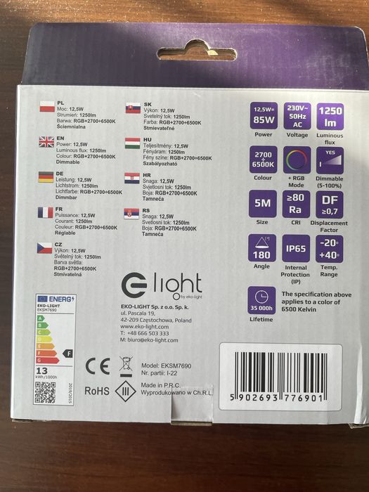 Taśma RGB zasilana z aplikacji