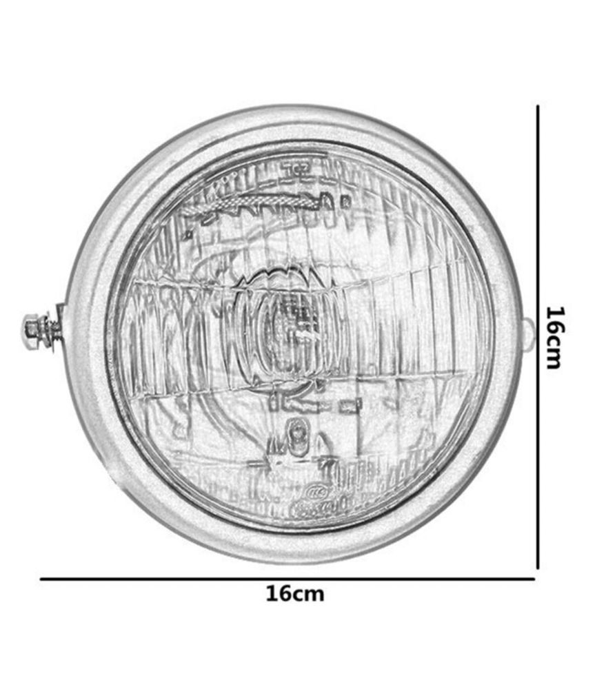 Farol frontal preto lente amarela dois apoios laterais