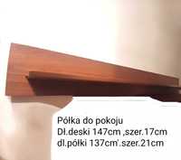 Półka  do pokoju ciemny brąz 147cm jak mowa