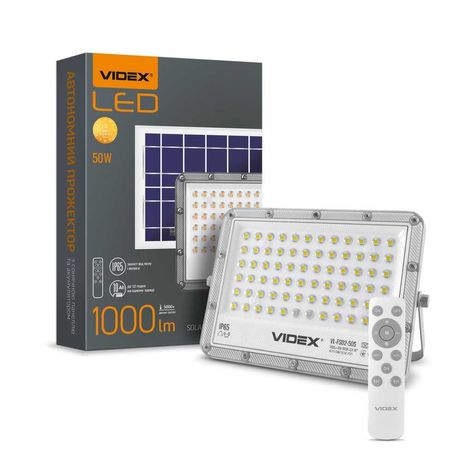 Автономный LED прожектор на АКБ VIDEX 1000LM 5000K 3.2V Солнеч.панель