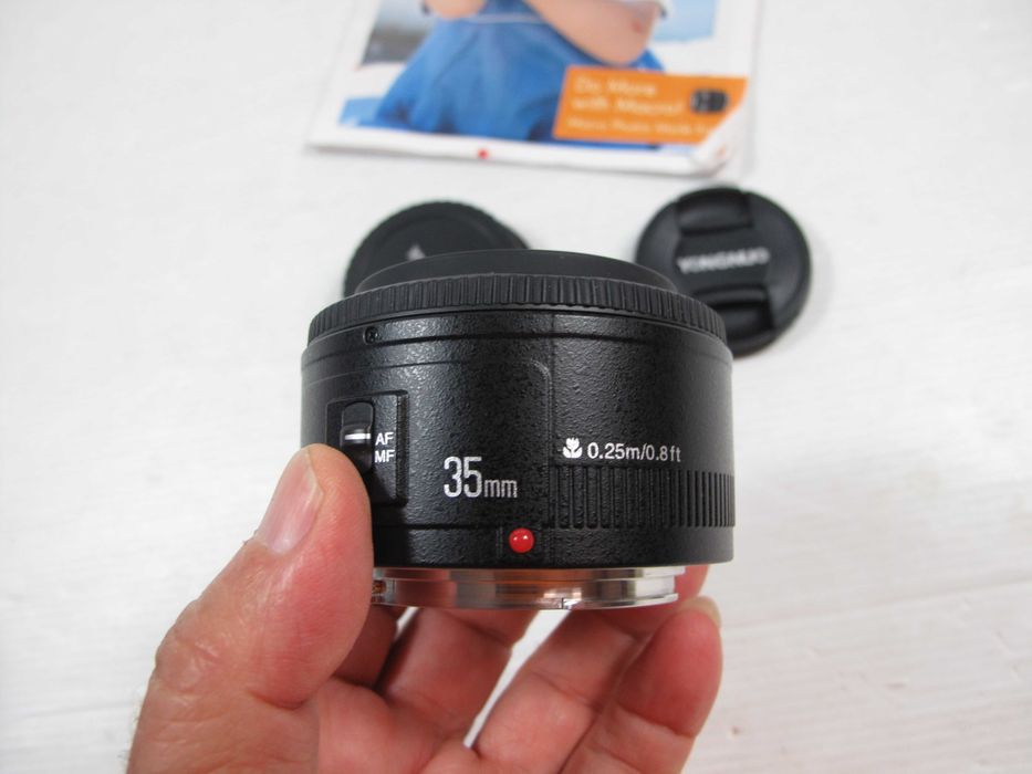 Yongnu 35mm F2, estado TOP veio com máquina para Canon