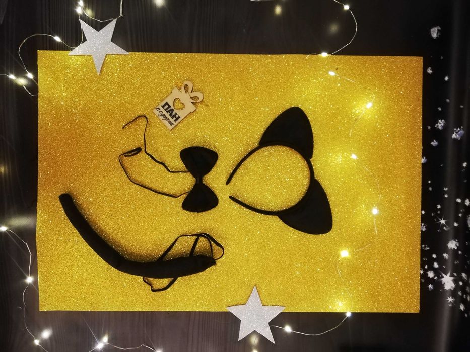 Набор Котика, 3в1 набор Кошечки,ушки кота, обруч кошки,костюм кота