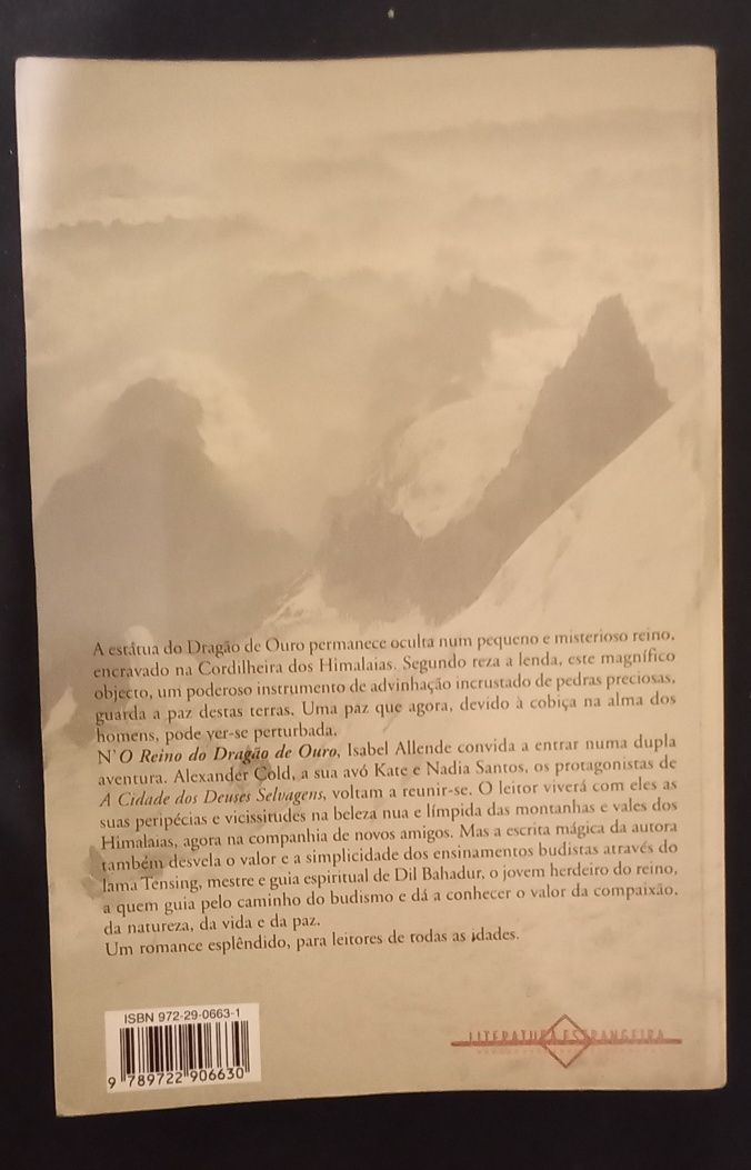 Livro de Isabel Allende, "O reino do Dragão Ouro" PORTES GRÁTIS.