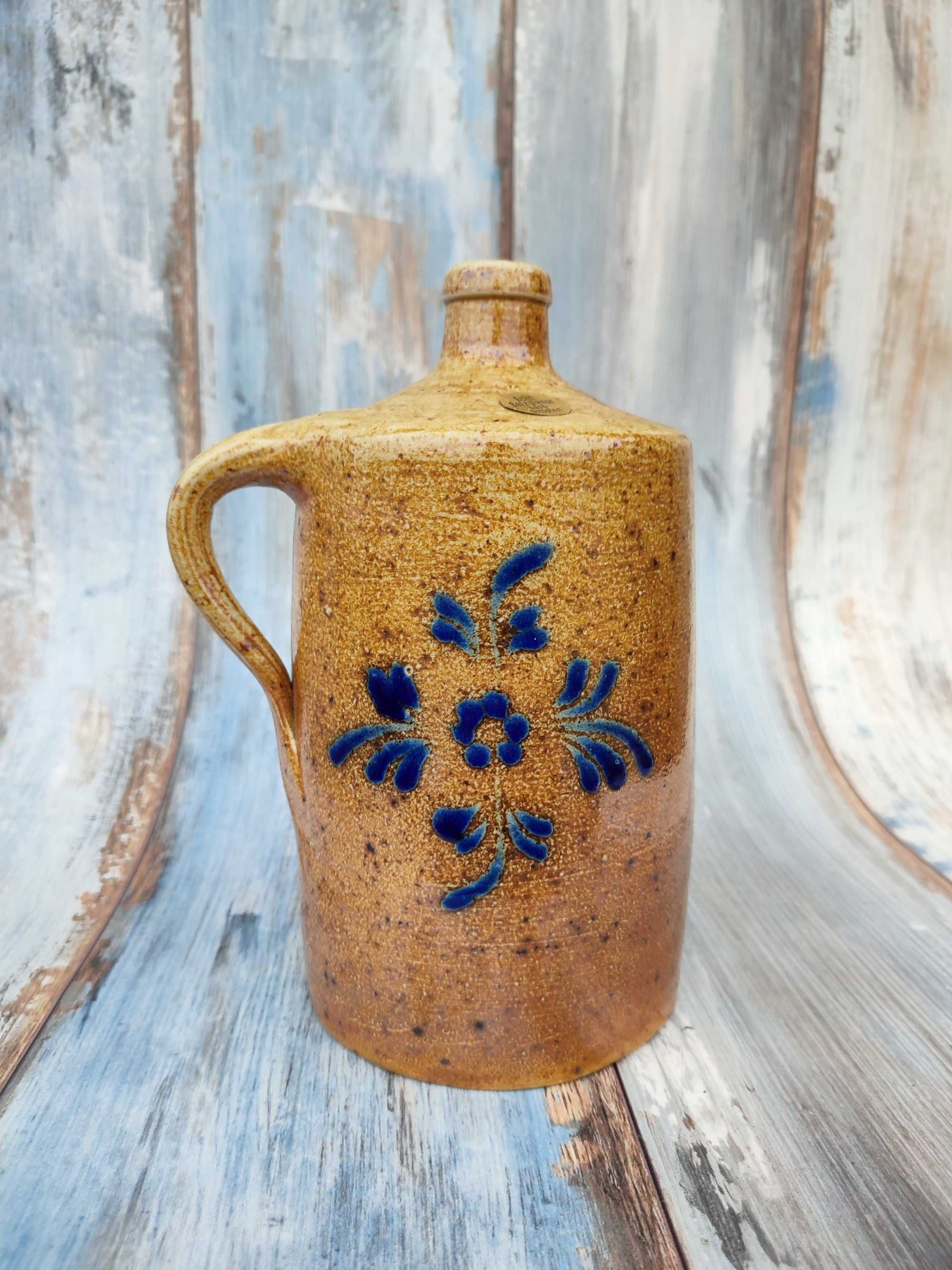 Ceramiczny wazon w kształcie butli - lata 70 - design - vintage