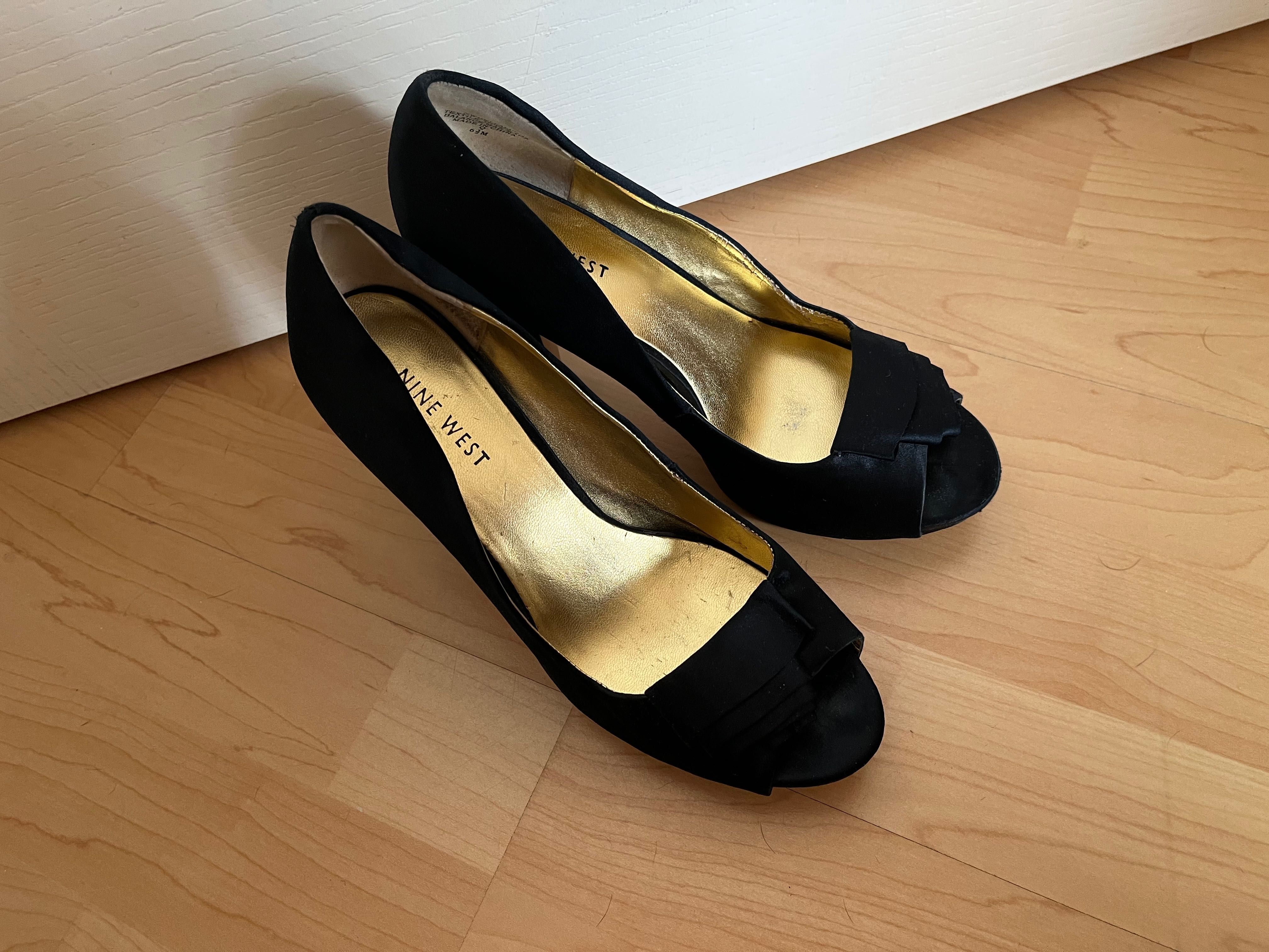 Туфлі Nine West чорні каблук 10 см, розмір 36,5