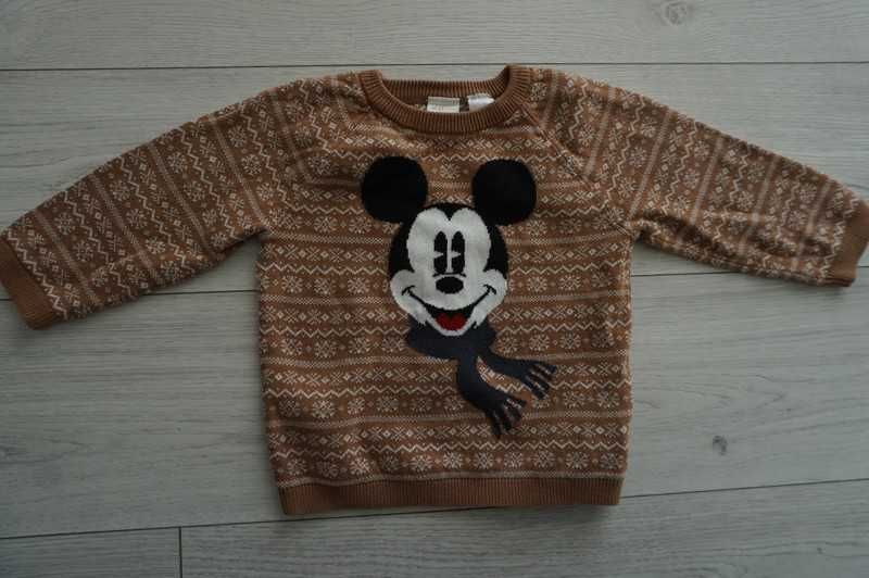 brązowy sweter~ Disney~ h&m r.74 jak nowy