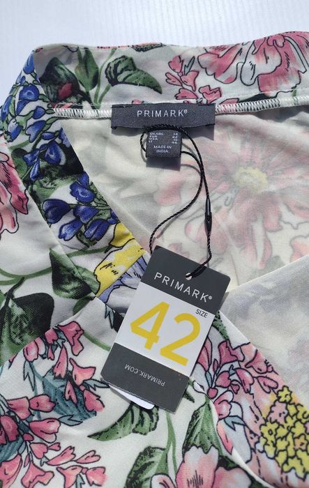 Летняя яркая цветочная юбка с рюшами Primark L