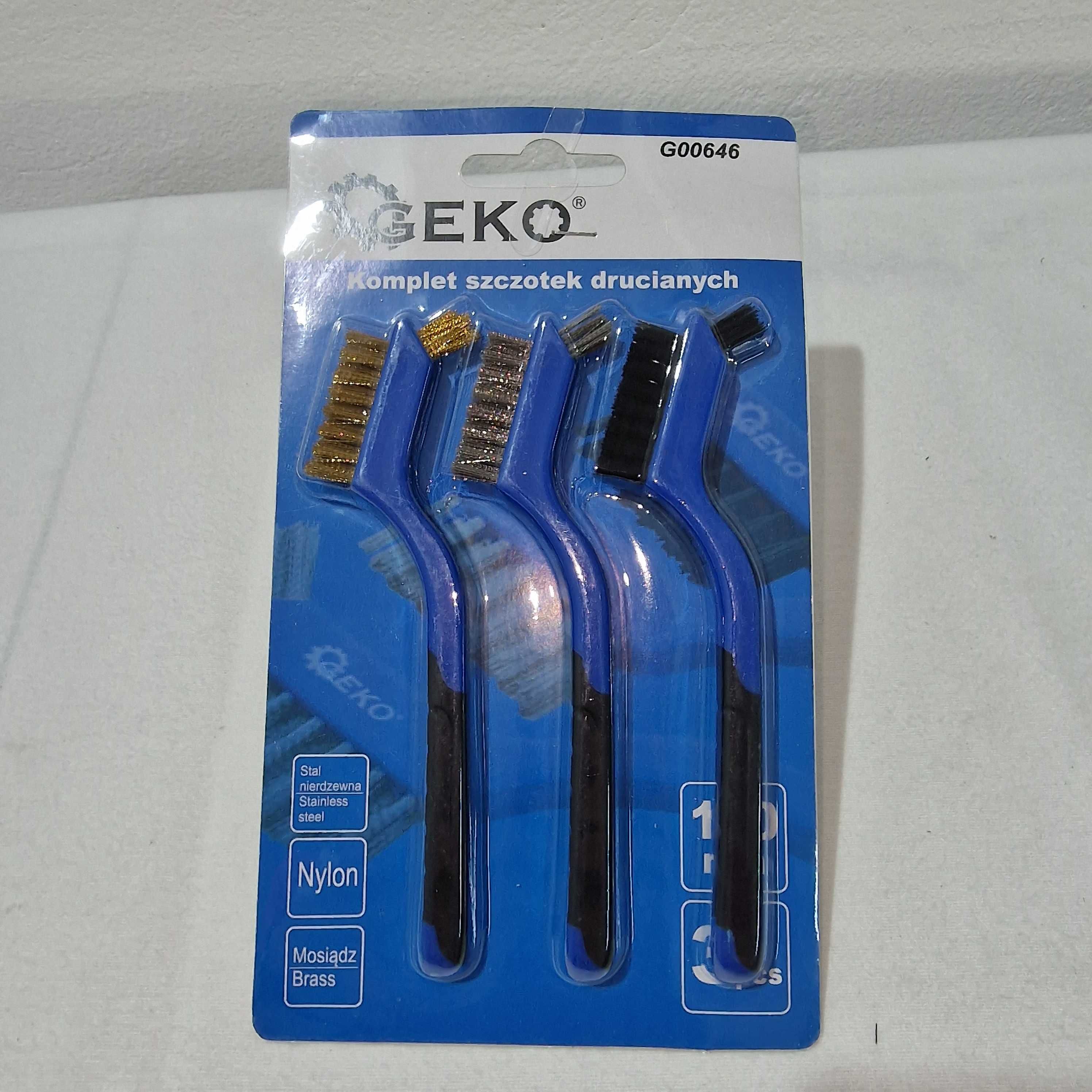 Conjunto de 3 escovas de arame 180mm, GEKO G00646