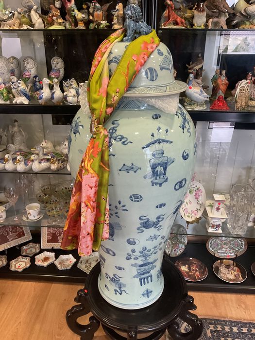 Vasos com tampa blue white classic style ,discrição abaixo