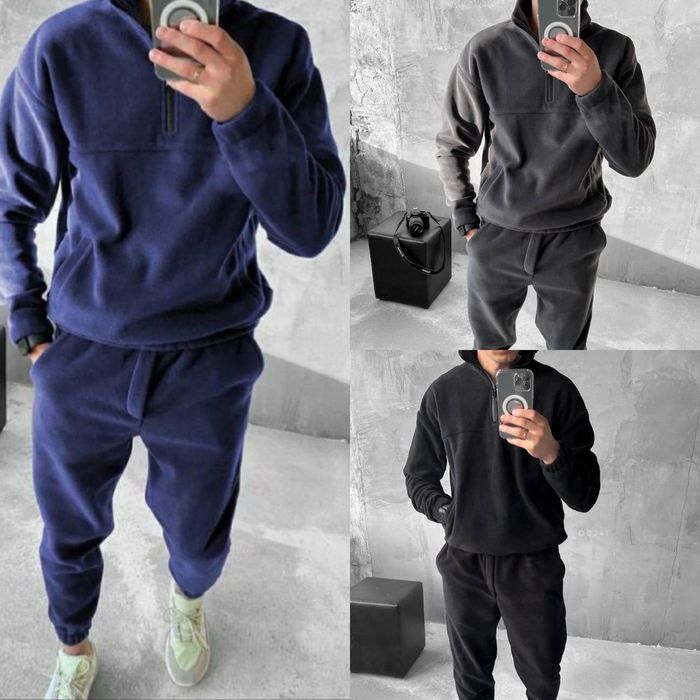 Костюм чоловічий  теплий з мікрофлісу термо «Блискавка полар» #357