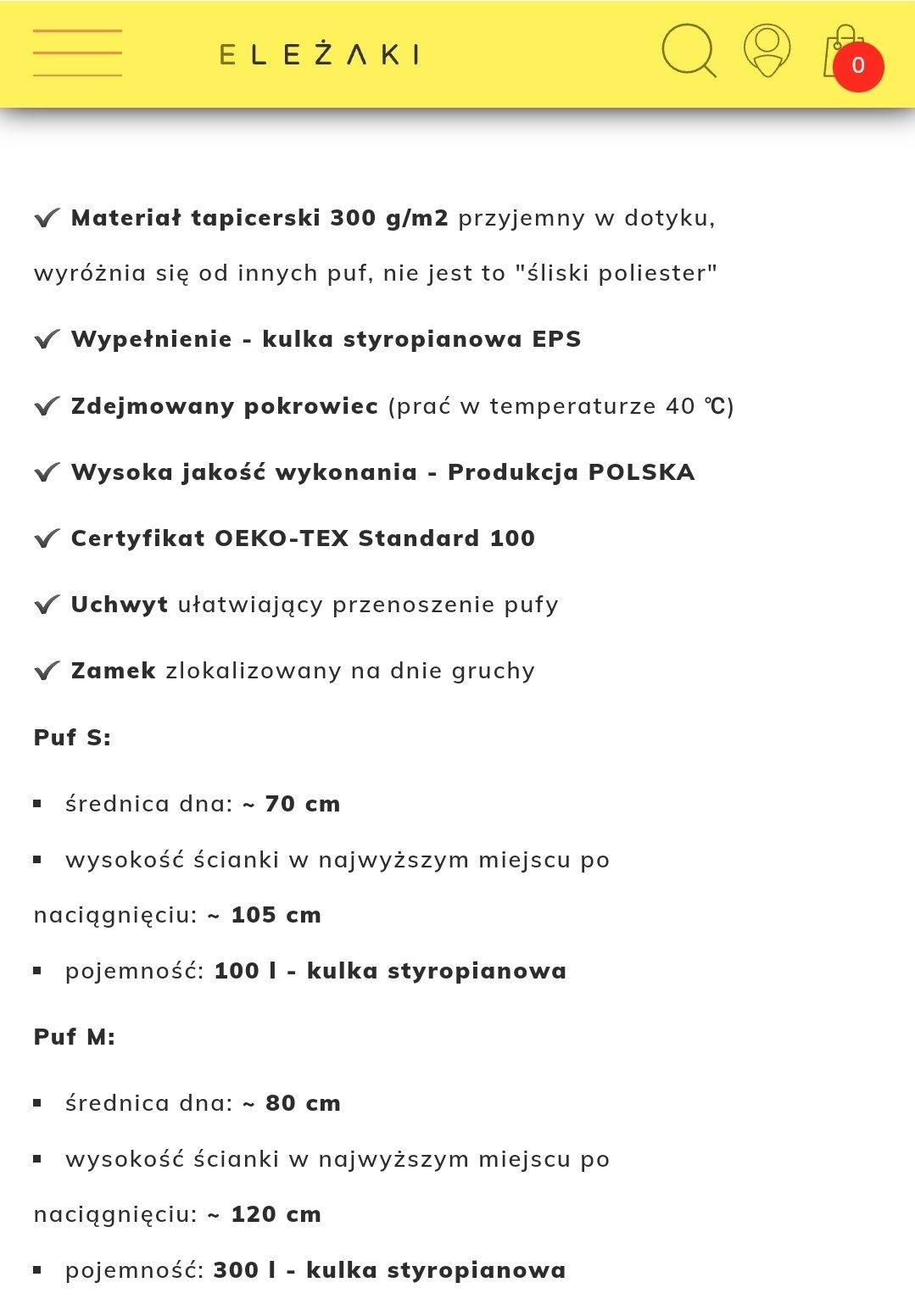 Zestaw 2 duże pufy z podnóżkami