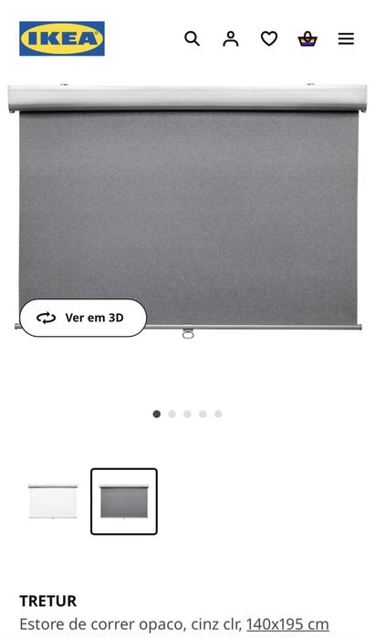 Estore/Blackout Ikea 140x195 opaco cinzento