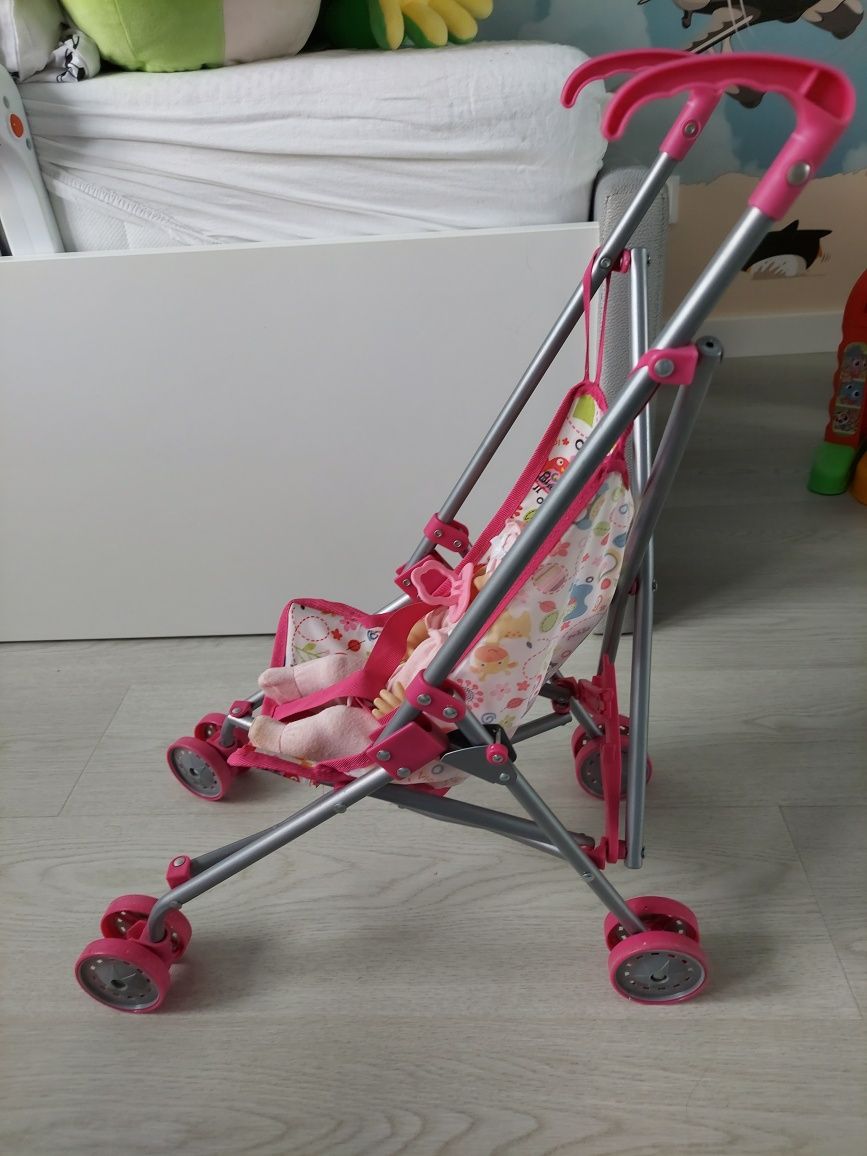 Wózek różowy + lalka