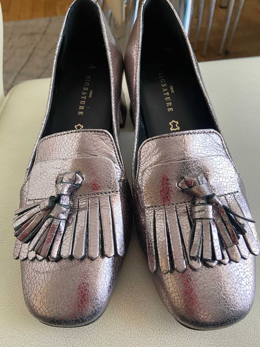Next eleganckie czółenka , pantofelki na klocku  r 36/37