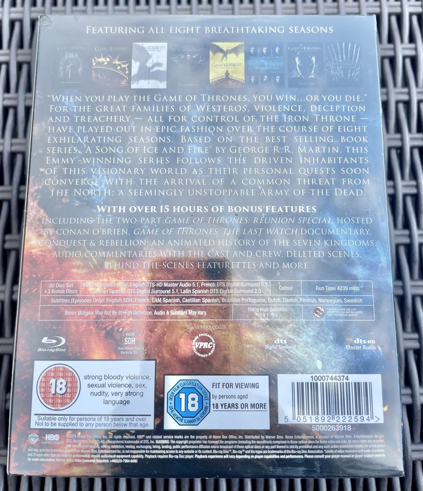 Game Of Thrones: The Complete Series 1-8 Blu-Ray