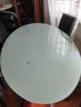 Mesa de vidro grande oval
