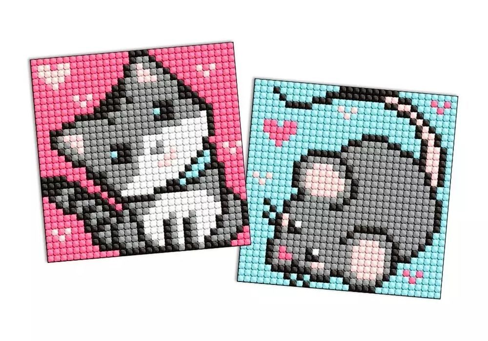 Diamentowa mozaika Kids naklejka - Szarzy.. 9x9cm. Ideyka