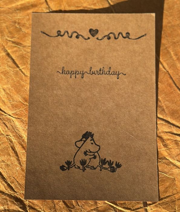 Krafyowa kartka urodzinowa z Muminkami Muminki