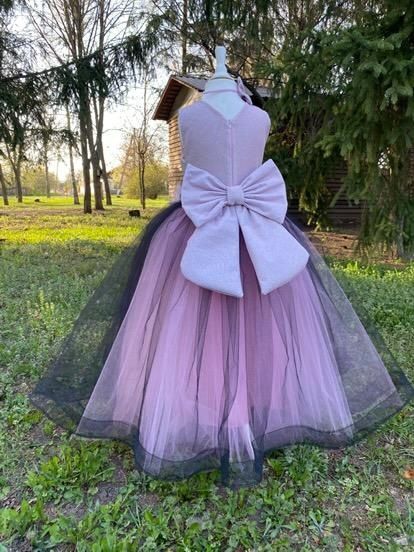 Плаття рожеве пишна з бантом новорічна дитяча святкове пишне нов