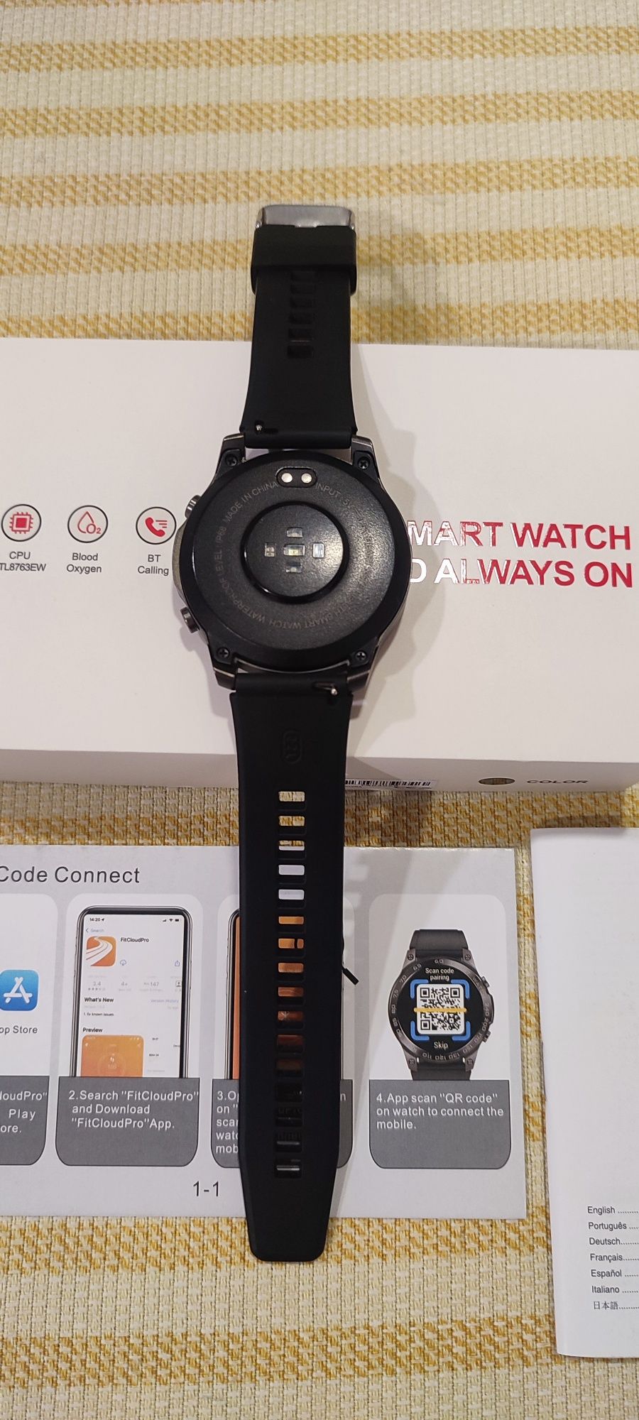 Smartwatch HD 1,43 inch, Android, IOS, BT, pode receber fazer chamadas