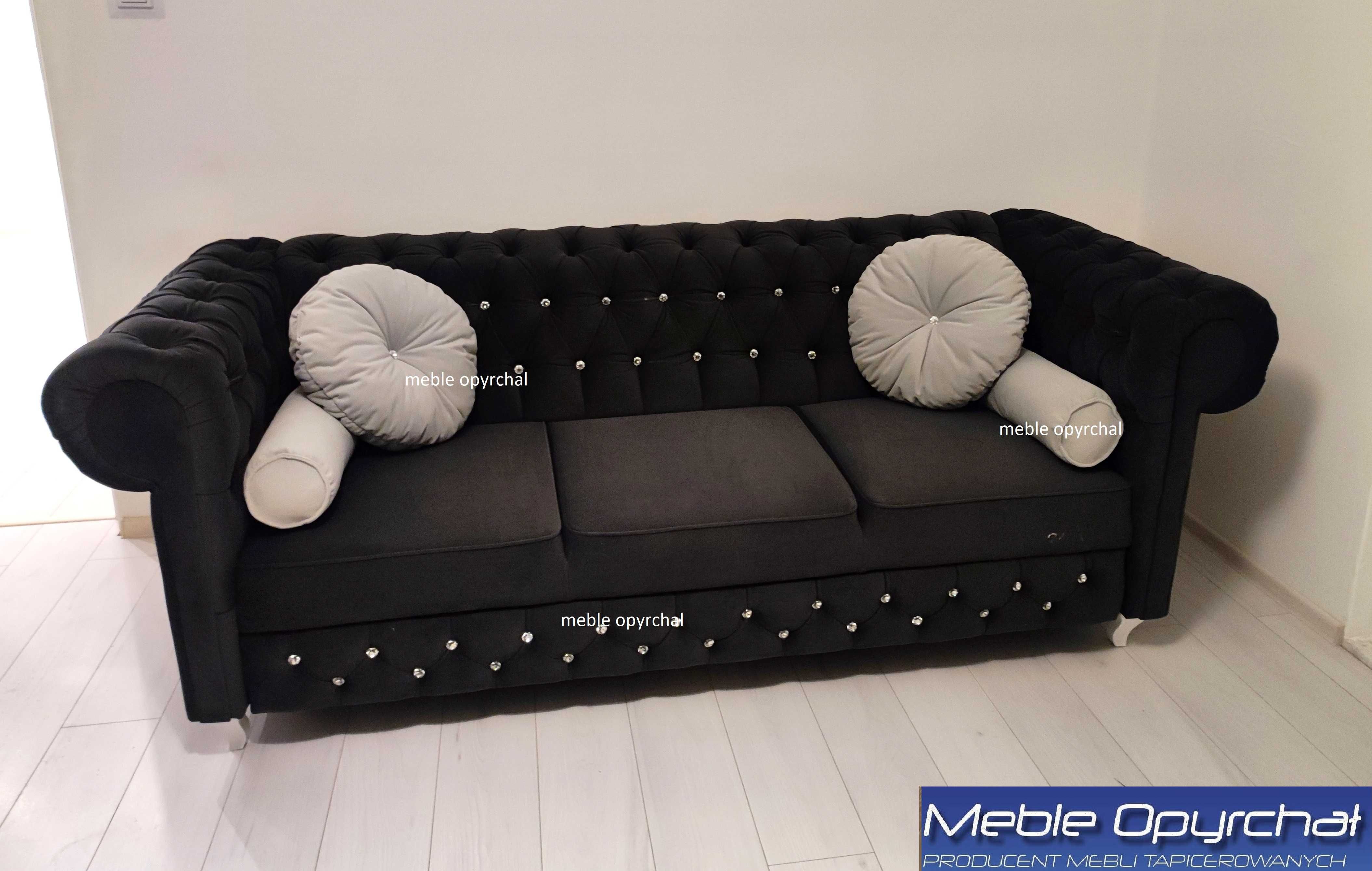 PRODUCENT zestawchesterfield sofa fotel pufa pikowana glamour NR.402