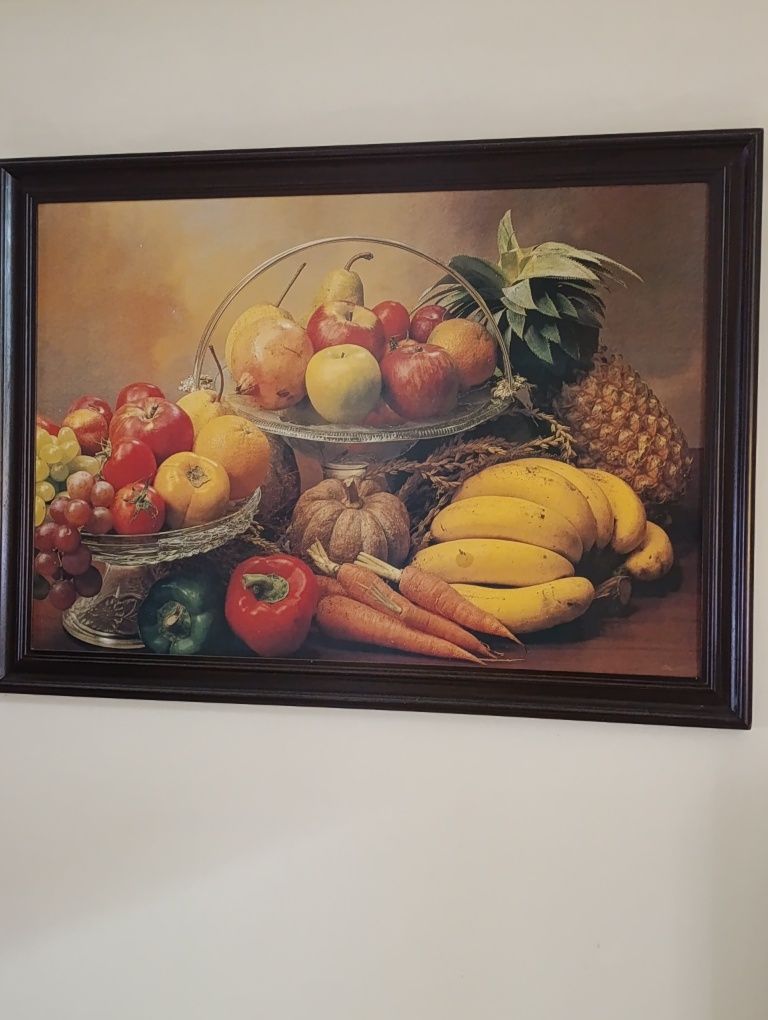Quadros frutas e paisagem