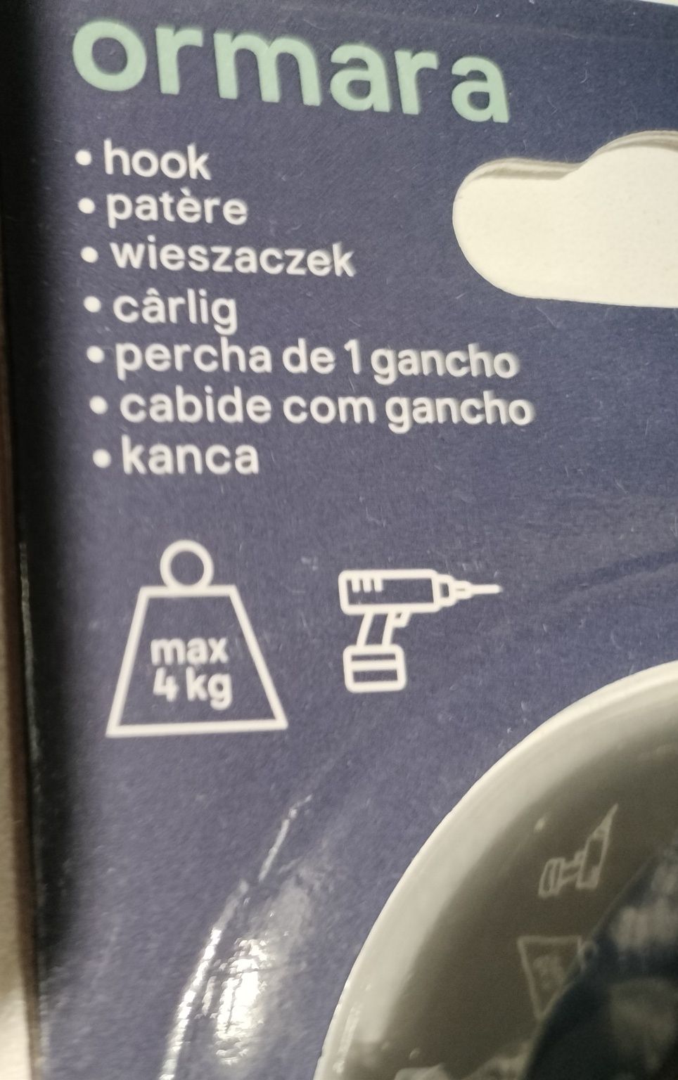 Haczyk Ormara pojedynczy - trzy sztuki - kolor stalowy