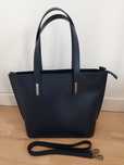 Granatowa skórzana torba shopper Toscanio
