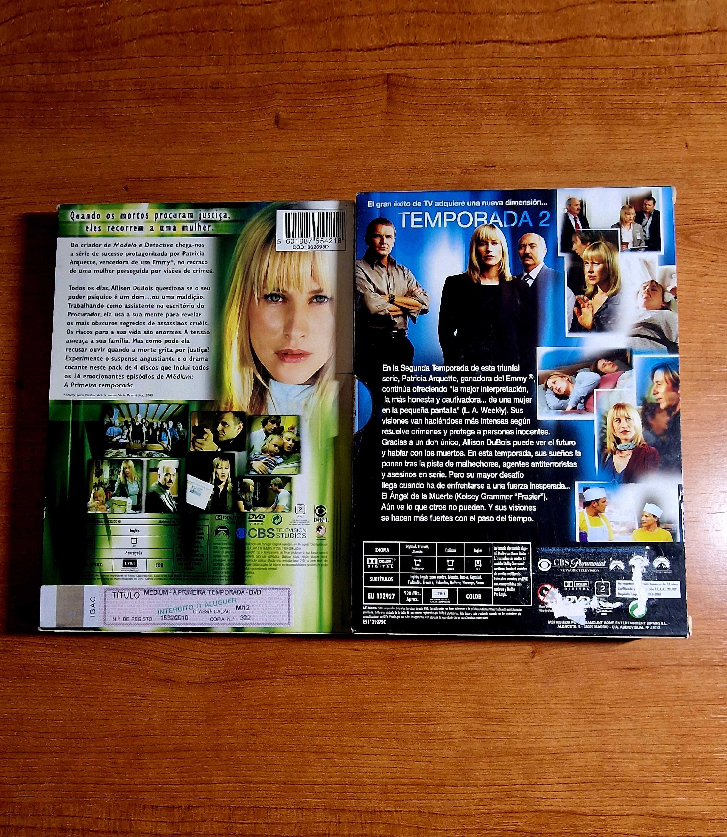 MEDIUM -Séries 1 e 2 (Patricia Arquette) 38Episódios/10dvds ELA VÊ...