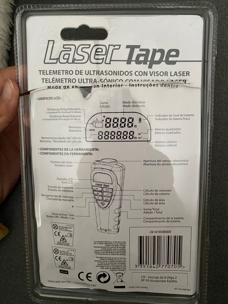 Laser Tape vermelho com visor laser