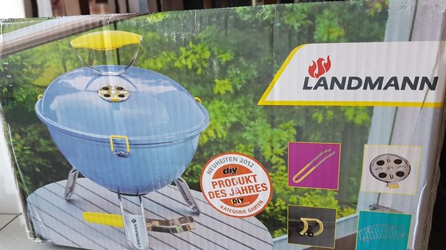 Grill stołowy Landmann 31381 kulisty barbecue niebieski picolli
