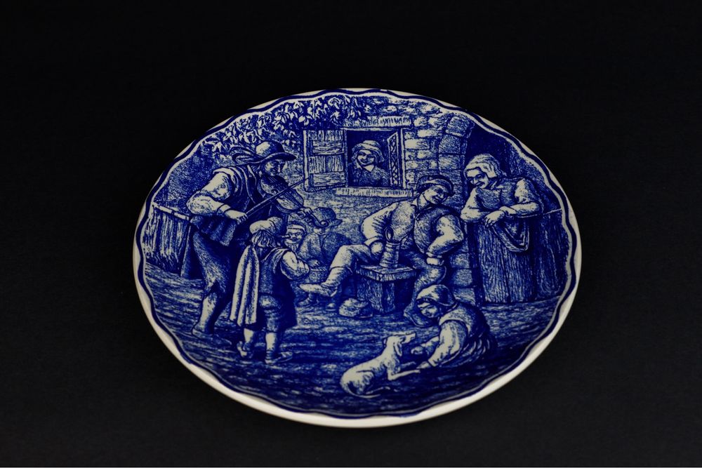 Delft Boch Freres ceramiczny talerz ręcznie malowany