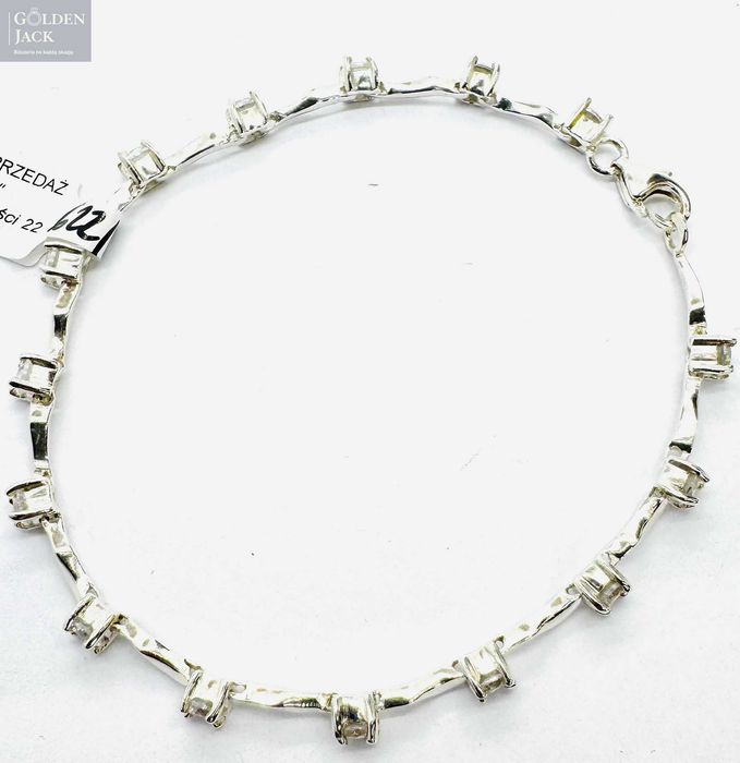 Srebrna bransoletka z Cyrkoniami srebro p 925 waga 7,13 g długość 19cm