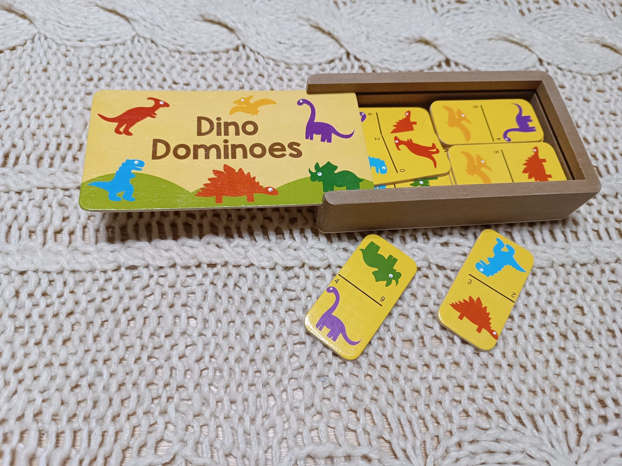 Dino Dominoes drewniane domino eko ekologiczne
