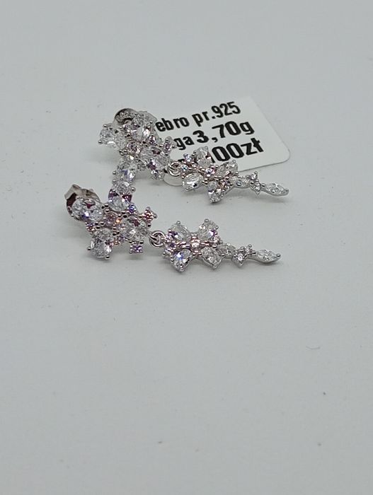 Srebrne kolczyki 3,70g, nowe srebro 925, Komis Tarnów Słoneczna 56c