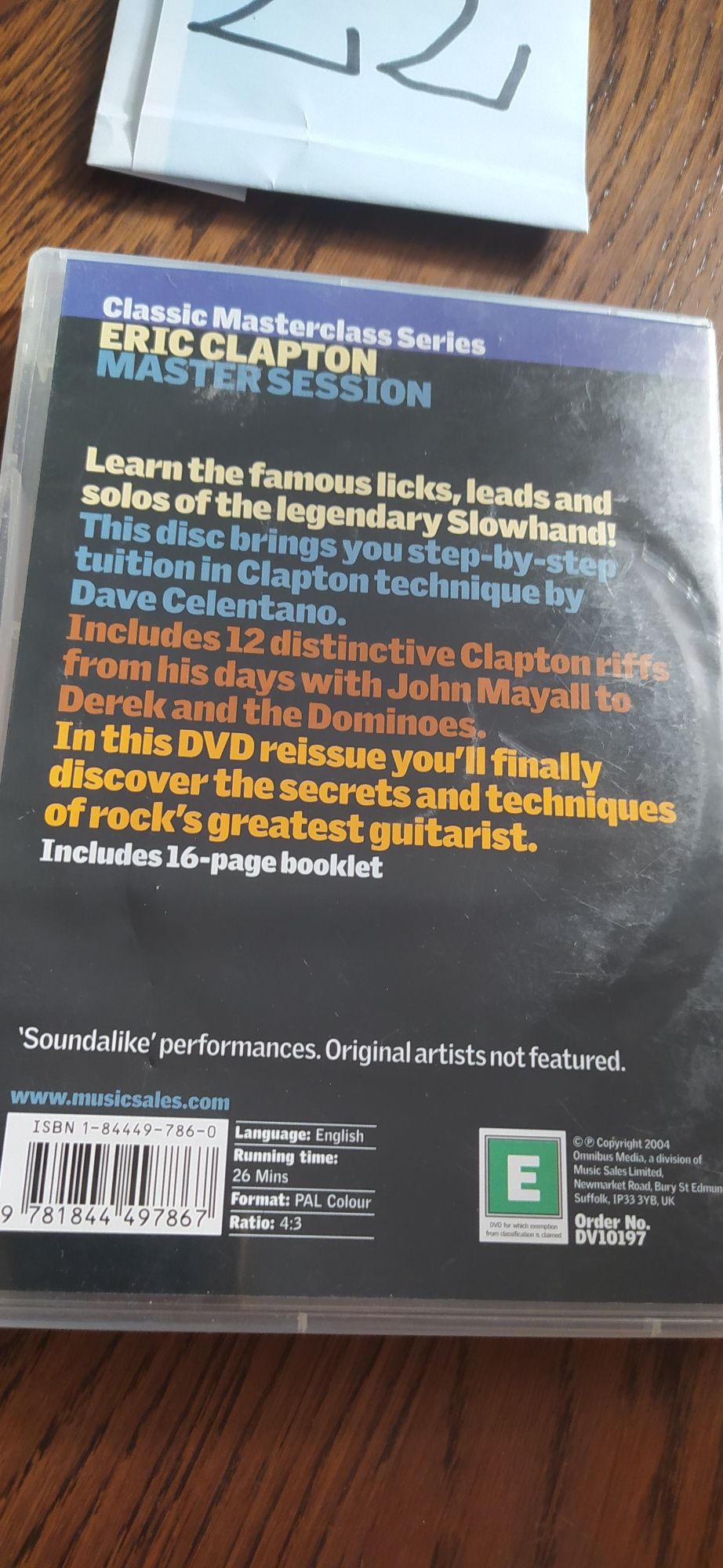 Eric Clapton Master Session dvd